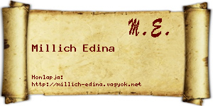 Millich Edina névjegykártya